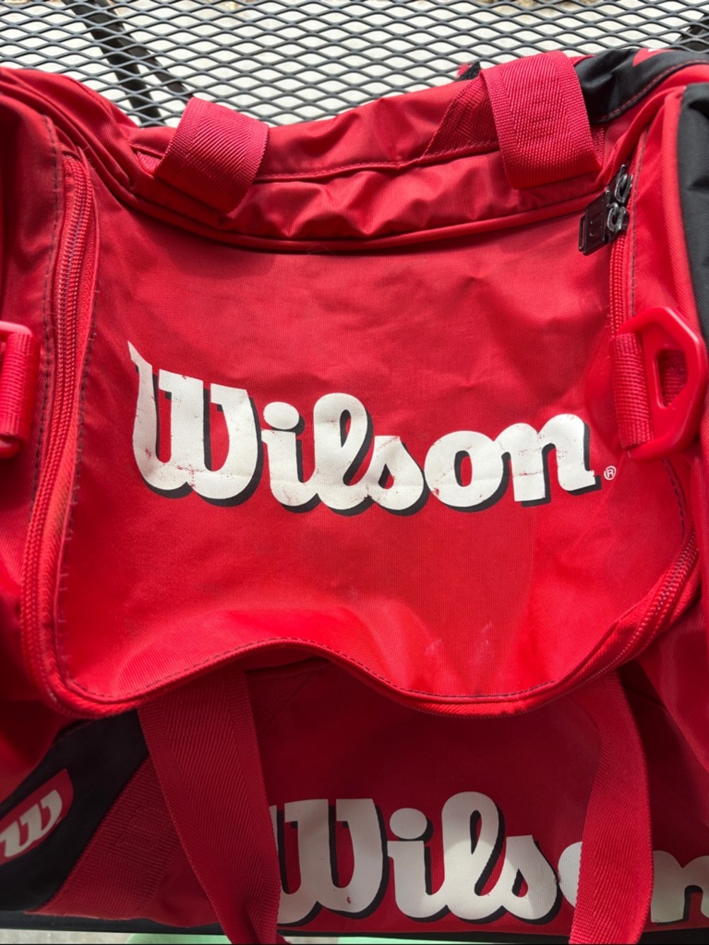 Vintage Wilson Red and Black Tennis Gear Duffle